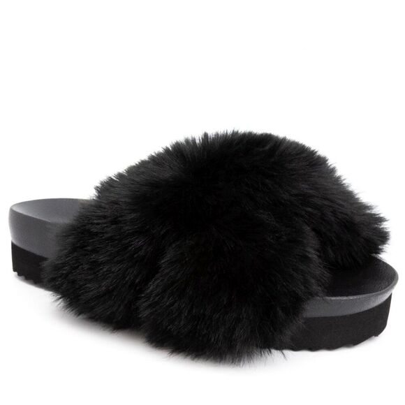 Sugar Womens Beach Day Faux Leather Crossover Platform Sandals - Picture 1 of 8